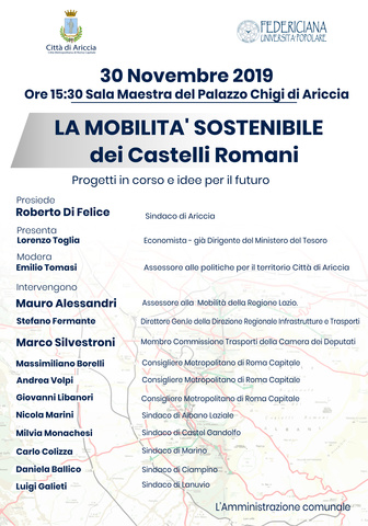 La mobilità sostenibile dei Castelli Romani La mobilità sostenibile dei Castelli Romani