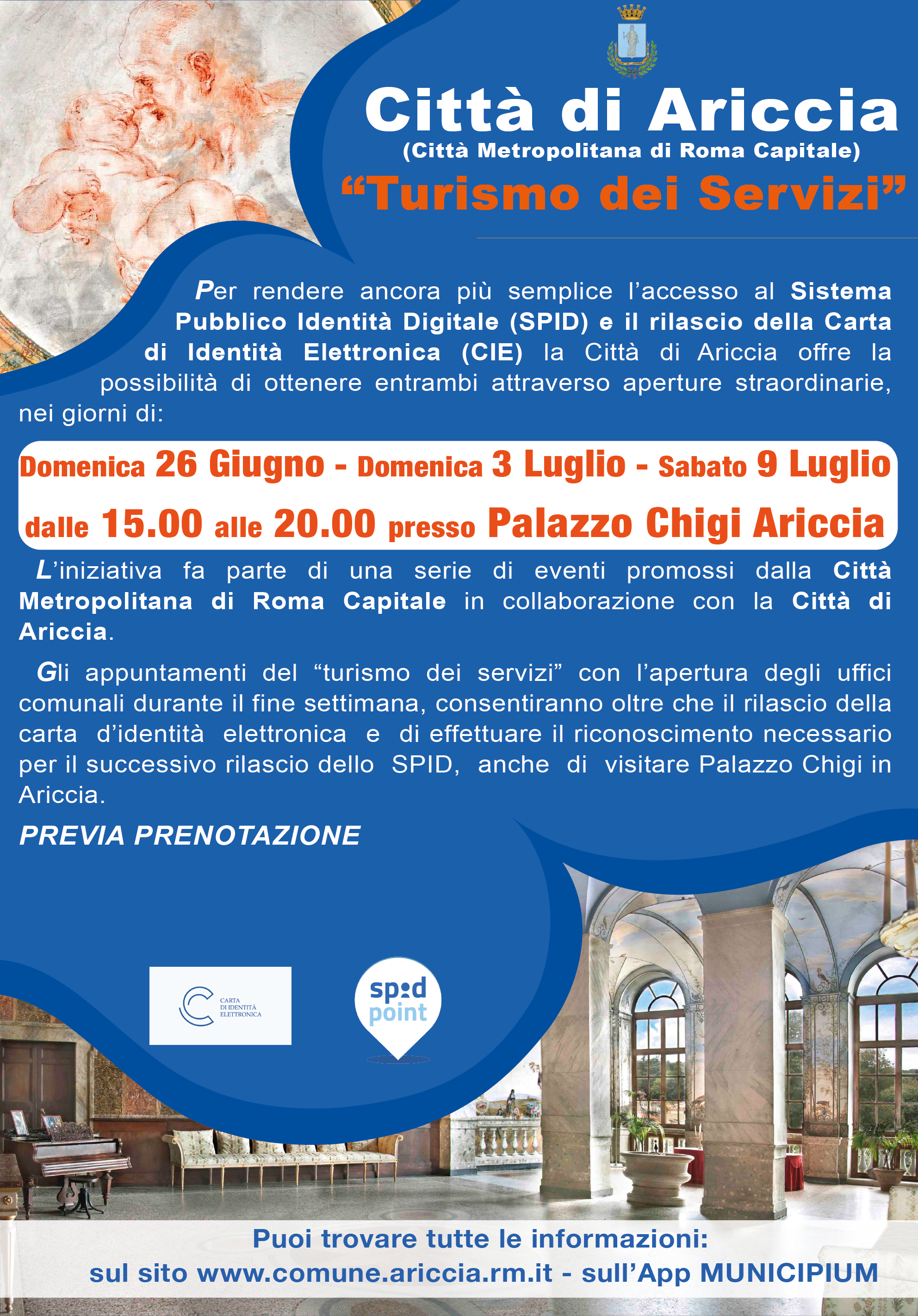 Aperture Straordinarie Palazzo Chigi per SPID CIE e visita Museo