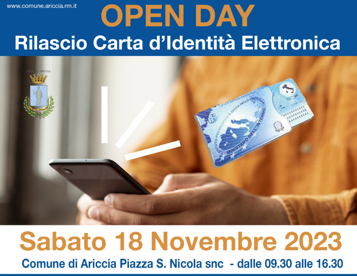 l’Open Day per il rilascio della carta di identità elettronica, per tutti i Cittadini che intendessero rinnovare il proprio documento di identità.