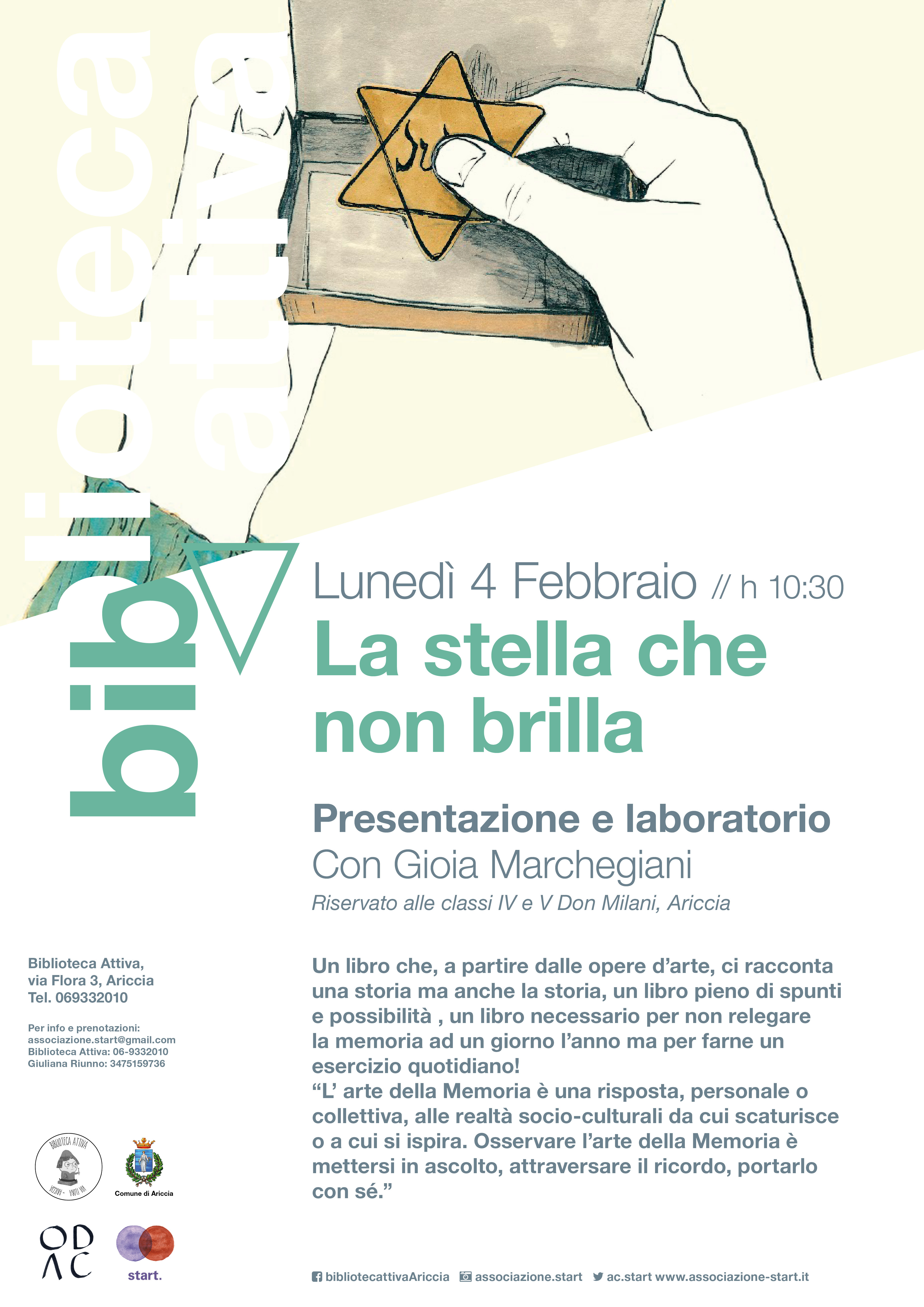 LA STELLA CHE NON BRILLA. Presentazione e laboratorio con Gioia Marchegiani.