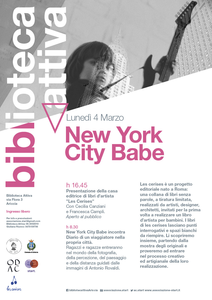 NEW YORK CITY BABE. Presentazione e Mostra della casa editrice di libri d'artista Les Cerises 