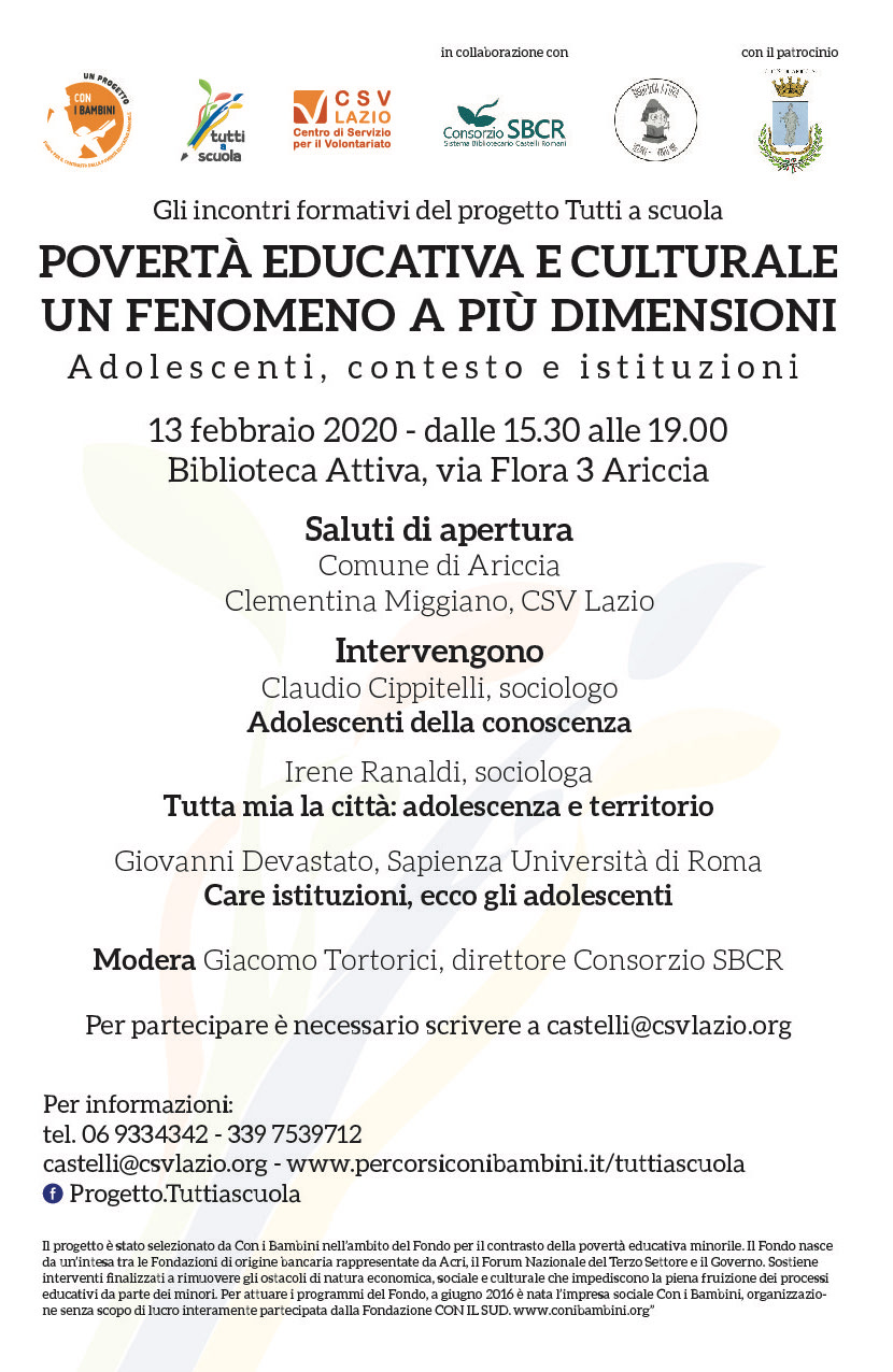 "Povertà educativa e culturale. Un fenomeno a più dimensioni"