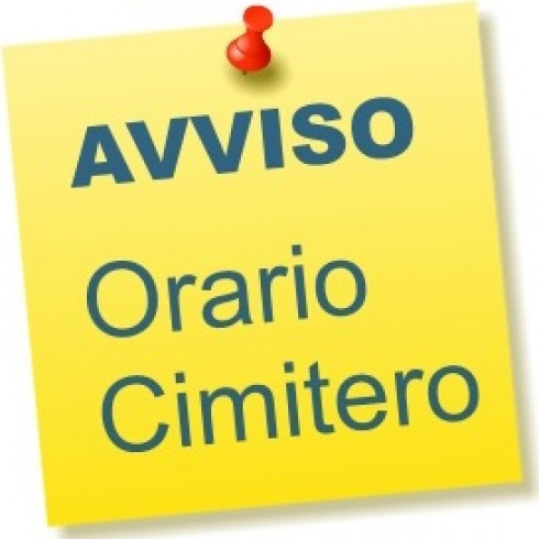 Apertura Cimitero comunale durante le Festività Pasquali.